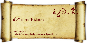 Ősze Kabos névjegykártya